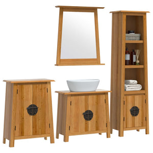 Set Mobili da Bagno 4 pz in Legno Massello di Pino 3223464