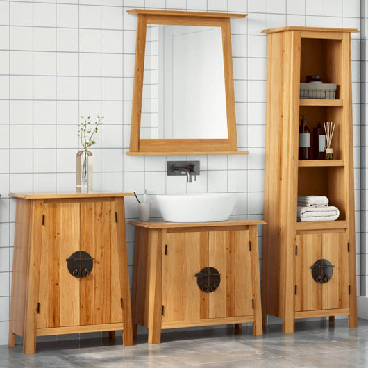 Set Mobili da Bagno 4 pz in Legno Massello di Pino 3223464