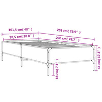 Giroletto Rovere Fumo 100x200 cm in Legno Multistrato e Metallo 844963