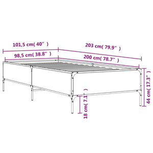 Giroletto Grigio Sonoma 100x200 cm Legno Multistrato e Metallo 844964