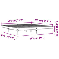 Giroletto Nero 200x200 cm in Legno Multistrato e Metallo 844996