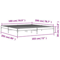 Giroletto Nero 180x200 cm in Legno Multistrato e Metallo 845001