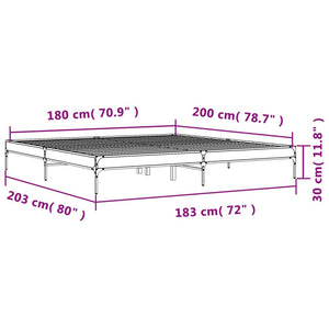 Giroletto Nero 180x200 cm in Legno Multistrato e Metallo 845001