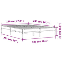 Giroletto Nero 120x200 cm in Legno Multistrato e Metallo 845021