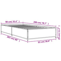 Giroletto Rovere Sonoma 90x200 cm Legno Multistrato e Metallo 845112