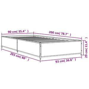 Giroletto Rovere Sonoma 90x200 cm Legno Multistrato e Metallo 845112