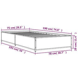 Giroletto Nero 75x190 cm in Legno Multistrato e Metallo 845121