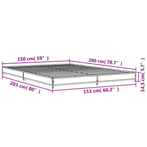 Giroletto Nero 150x200 cm in Legno Multistrato e Metallo 845141