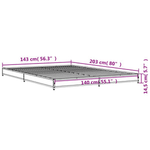 Giroletto Nero 140x200 cm in Legno Multistrato e Metallo 845146