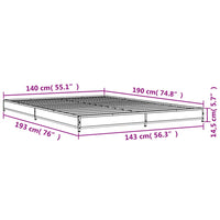 Giroletto Nero 140x190 cm in Legno Multistrato e Metallo 845156