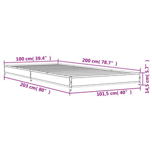 Giroletto Nero 100x200 cm in Legno Multistrato e Metallo 845171