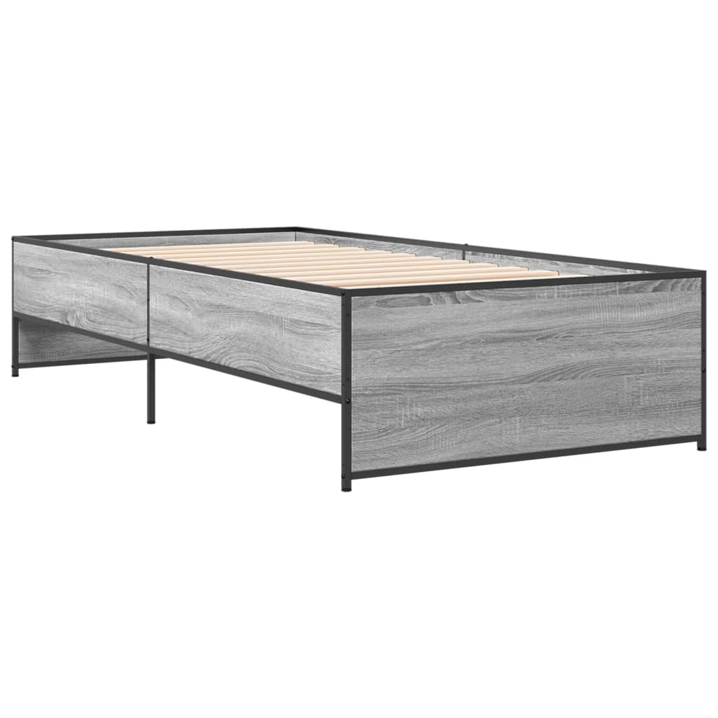 Giroletto Grigio Sonoma 100x200 cm Legno Multistrato e Metallo 845239