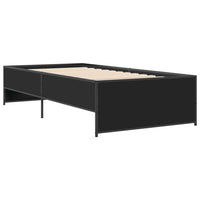 Giroletto Nero 75x190 cm in Legno Multistrato e Metallo 845251