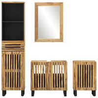 Set Mobili da Bagno 4 pz in Legno Massello di Mango Grezzo 3217090