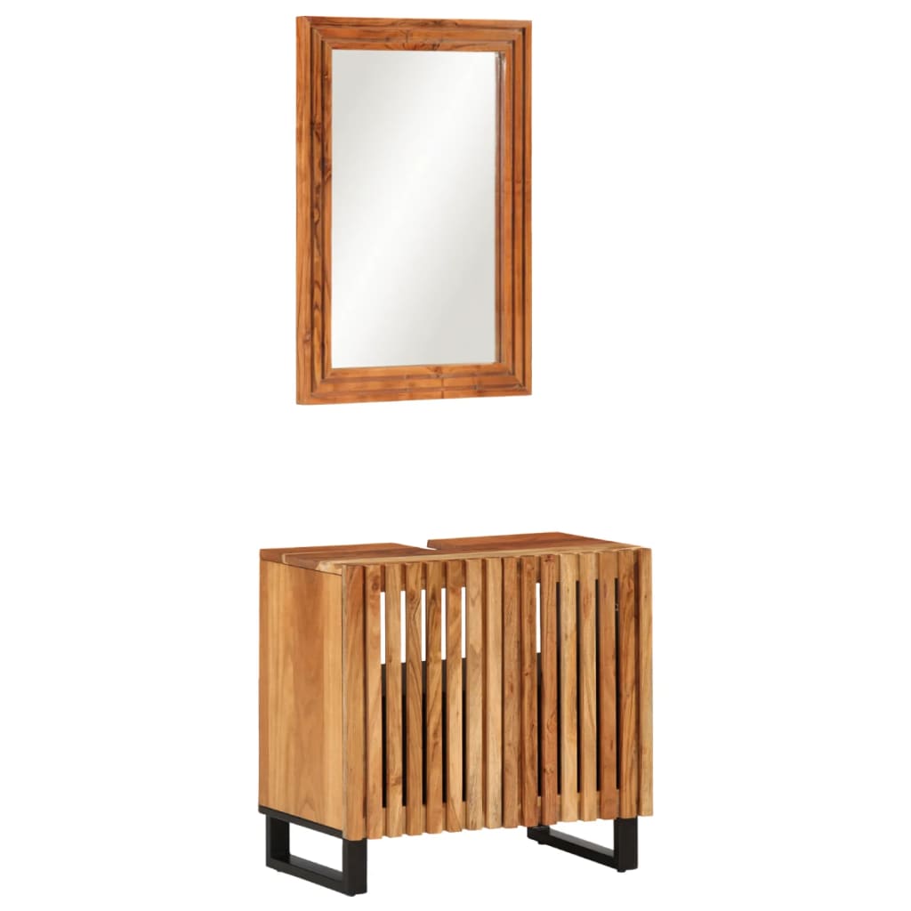 Set Mobili da Bagno 2pz in Legno Massello di Acacia 3217092