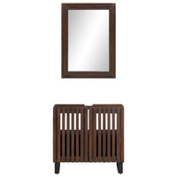 Set Mobili da Bagno 2pz in Legno Massello di Mango 3217096