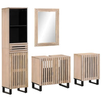 Set Mobili da Bagno 4 pz in Legno Massello di Mango 3217102