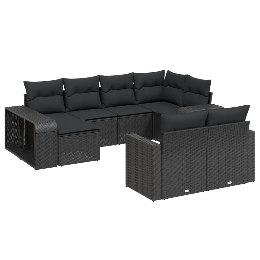 Set Divani da Giardino 10pz con Cuscini in Polyrattan Nerocod mxl 113477