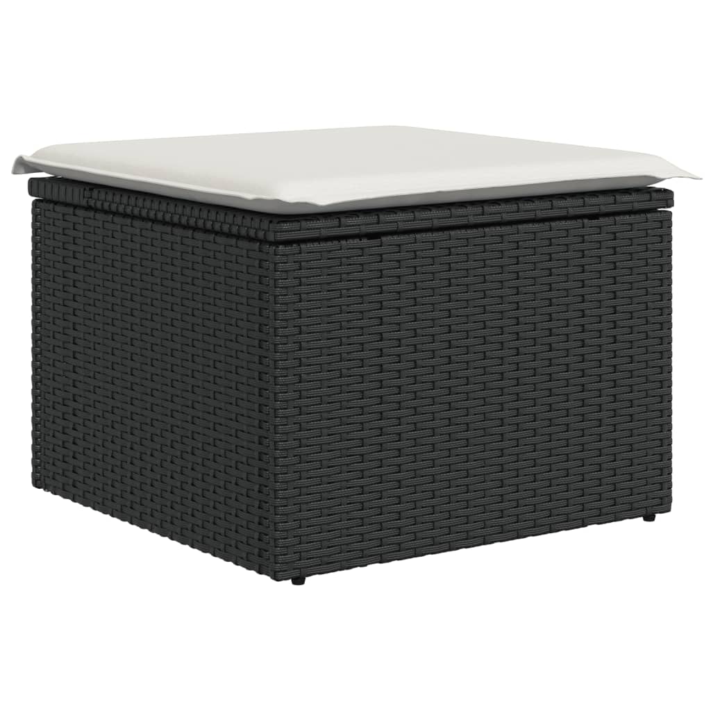 Set Divani da Giardino 10pz con Cuscini in Polyrattan Nero 3228896