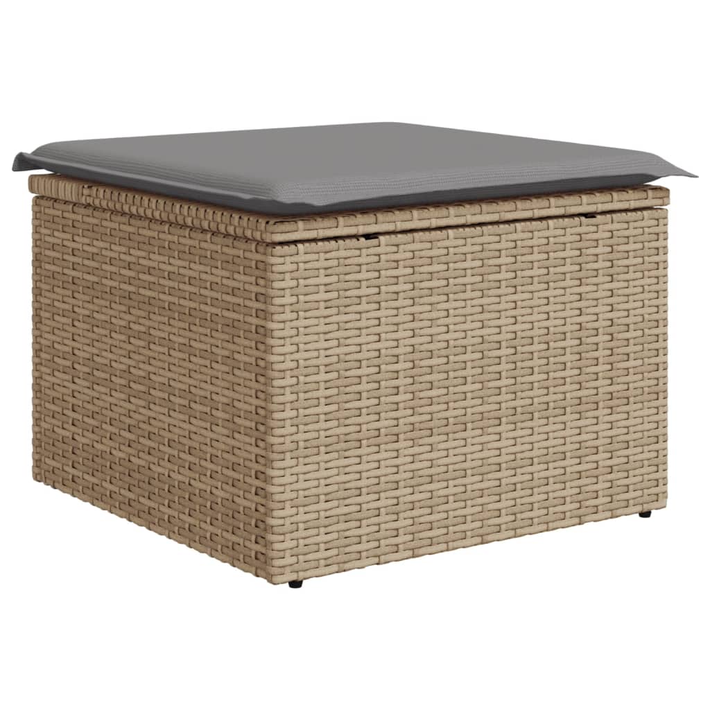 Set Divano da Giardino 10 pz con Cuscini Beige in Polyrattan 3228899