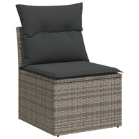 Set Divano da Giardino 10 pz con Cuscini Grigio in Polyrattan 3228900