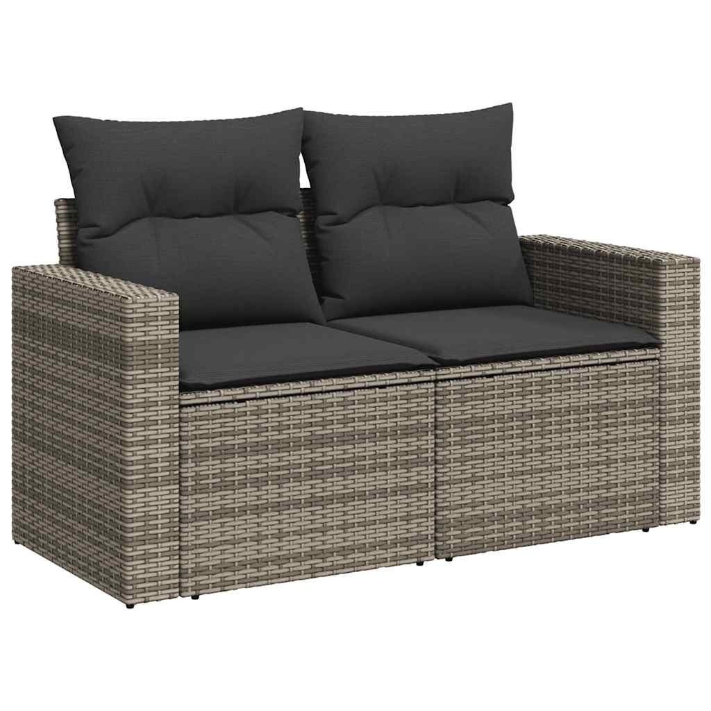 Set Divano Giardino 10 pz con Cuscini Grigio Chiaro Polyrattan 3228902