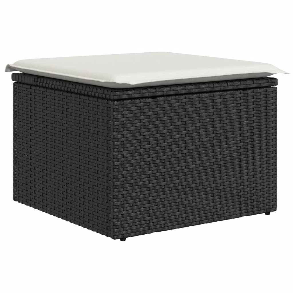 Set Divani da Giardino 11 pz con Cuscini in Polyrattan Nero 3228906