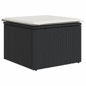 Set Divani da Giardino 11 pz con Cuscini in Polyrattan Nero 3228906