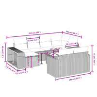 Set Divani da Giardino 11 pz con Cuscini in Polyrattan Grigio 3228910