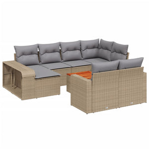 Set Divani da Giardino 11 pz con Cuscini Beige in Polyrattancod mxl 114488