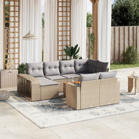 Set Divani da Giardino 11 pz con Cuscini Beige in Polyrattancod mxl 114488