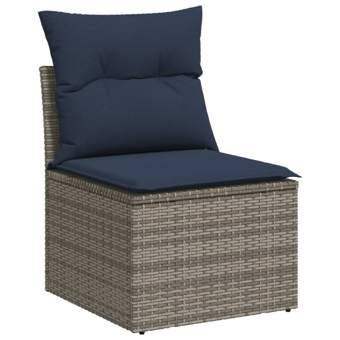 Set Divani da Giardino 4 pz con Cuscini in Polyrattan Grigio 3225766