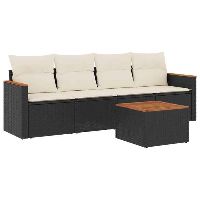 Set Divani da Giardino 5 pz con Cuscini in Polyrattan Nerocod mxl 113040