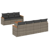 Set Divano da Giardino 8 pz con Cuscini Grigio in Polyrattan 3225808