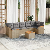 Set Divano da Giardino 8 pz con Cuscini Beige Misto Polyrattan 3225814