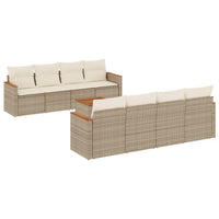 Set Divano da Giardino 9 pz con Cuscini Beige in Polyrattan 3225820