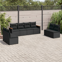 Set Divani da Giardino con Cuscini 8 pz Nero in Polyrattan 3225887