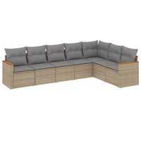 Set Divano da Giardino 7 pz con Cuscini Beige Misto Polyrattan 3226031