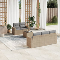 Set Divano da Giardino 6 pz con Cuscini Beige in Polyrattancod mxl 87001