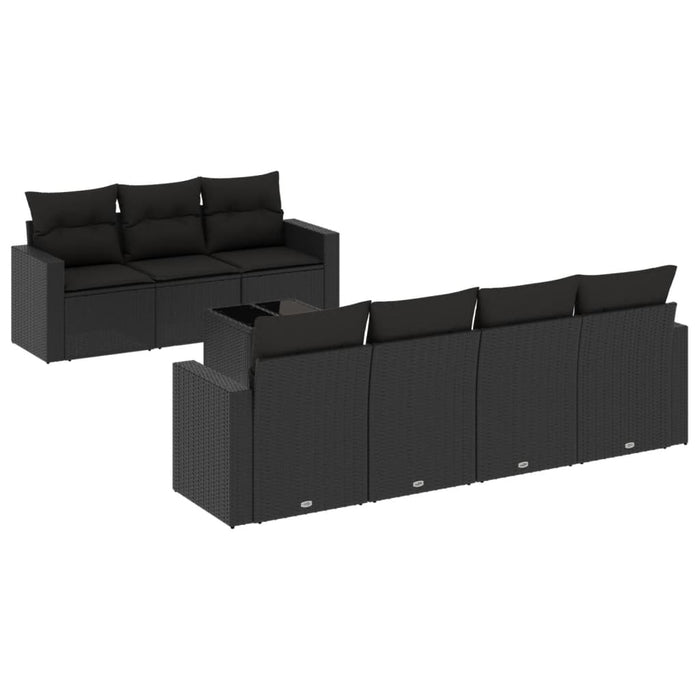 Set Divani da Giardino con Cuscini 8 pz Nero in Polyrattancod mxl 87000