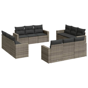 Set Divani da Giardino 12 pz con Cuscini Grigio in Polyrattancod mxl 110969