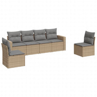 Set Divano da Giardino 6 pz con Cuscini Beige in Polyrattancod mxl 86974