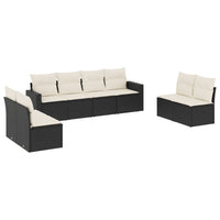 Set Divani da Giardino con Cuscini 8 pz Nero in Polyrattan 3251183