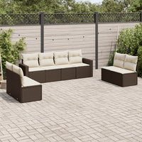 Set Divani da Giardino 8 pz con Cuscini Marrone in Polyrattancod mxl 86980