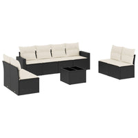 Set Divani da Giardino 9 pz con Cuscini Nero in Polyrattancod mxl 112111