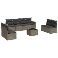 Set Divano da Giardino 9 pz con Cuscini Grigio in Polyrattan 3251197