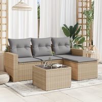 Set Divano da Giardino 5 pz con Cuscini Beige in Polyrattancod mxl 86952