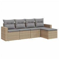 Set Divano da Giardino 5 pz con Cuscini Beige in Polyrattan 3251226