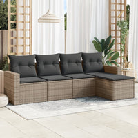 Set Divano da Giardino 5 pz con Cuscini Grigio in Polyrattan 3251227