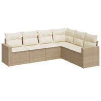 Set Divano da Giardino 6 pz con Cuscini Beige in Polyrattancod mxl 88013